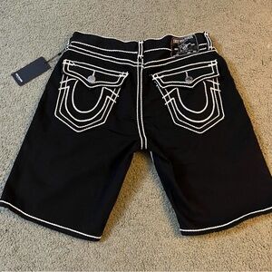 True Religion Black Jean Shorts